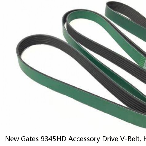 New Gates 9345HD Accessory Drive V-Belt, Heavy Duty Green Stripe. 1/2"x34-7/8" #1 small image