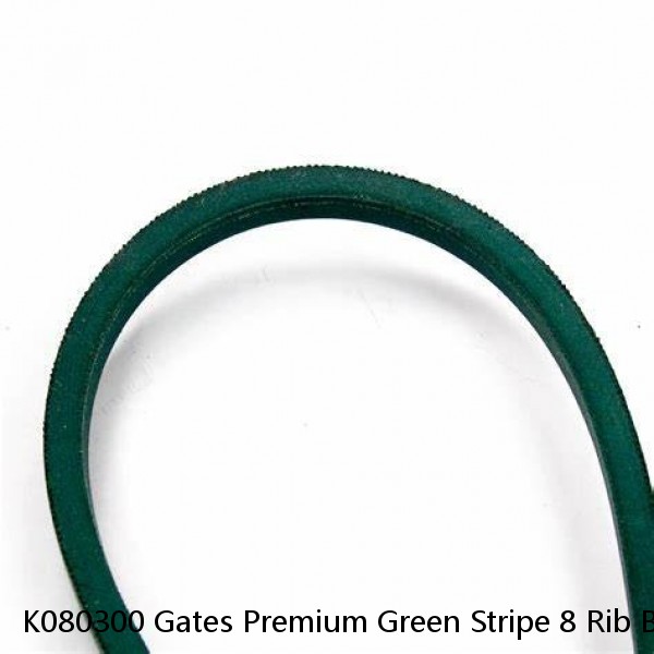 K080300 Gates Premium Green Stripe 8 Rib Belt 30.75" Long #1 image